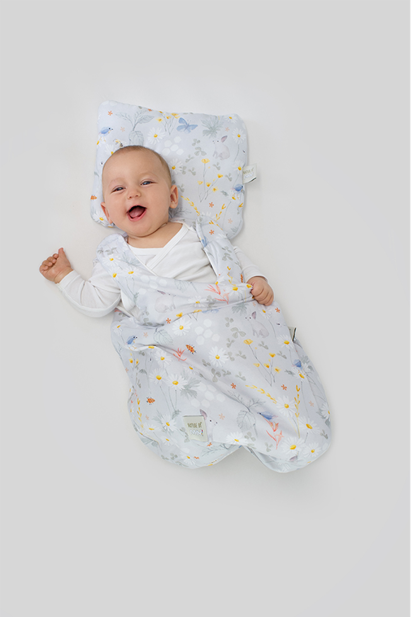 Baby Nature by Amy meadow gray pillow bamboo sleeping bag bamboo