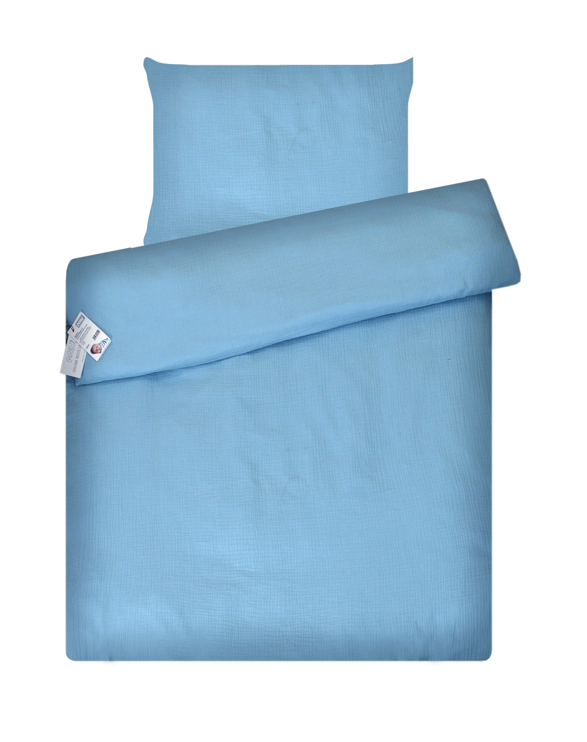 婴儿床床上用品 2 元素艾米拼图平纹细布蓝色