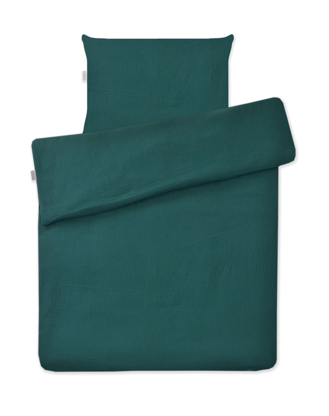 2-element bedding for a cot Amy PUZZLE MUSLIN DARK GREEN