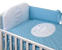 3-element bedding set for cot with filling Amy SKY_BUNNY SPARKLES BLUE