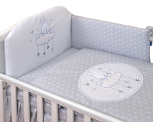 3-element bedding for cot with filling Amy SKY_BUNNY ROSETTE GRAY