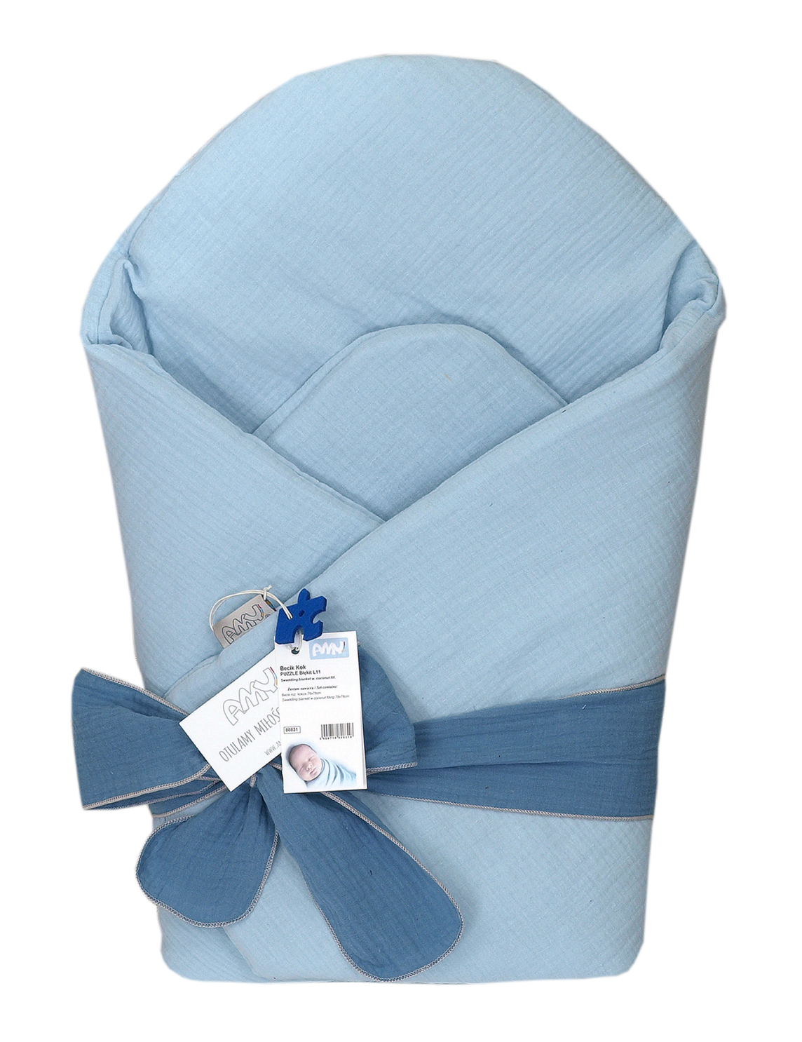 Baby blanket Amy PUZZLE BLUE