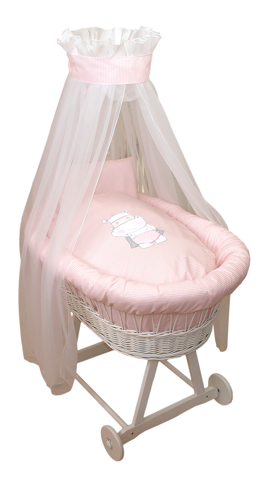 Moses basket linen Amy Sissi HERO STRIPED PINK
