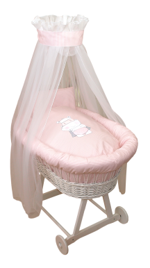 Moses basket linen Amy Sissi HERO STRIPED PINK