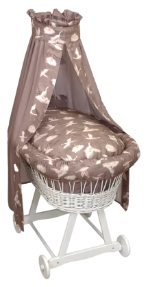 Moses Sissi Plus Amy Bamboo basket with bamboo fabric bedding Walnut Goose