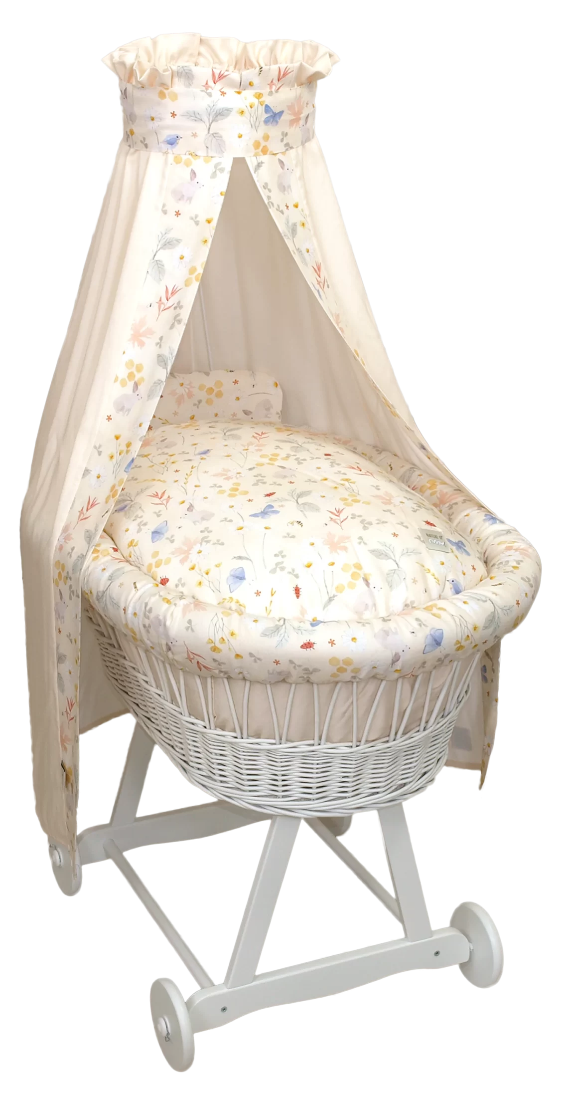 Moses Sissi Plus Amy Bamboo basket with bamboo fabric bedding Meadow Beige