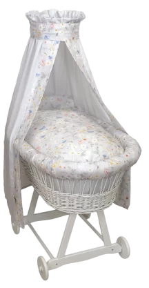 Moses Sissi Plus Amy Bamboo basket with bamboo fabric bedding Meadow Gray