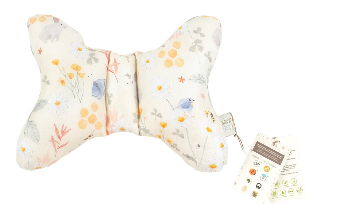 Amy Bamboo butterfly pillow Meadow Beige
