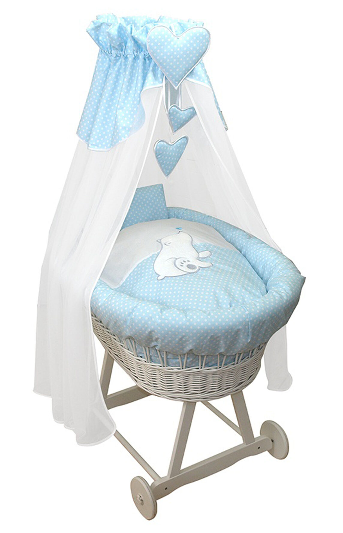 Moses basket with baby bedding Sisi Heart Bear